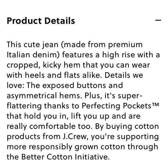 J. Crew 9” demi-boot crop Jean in charcoal. Size 33. - Picture 4 of 16